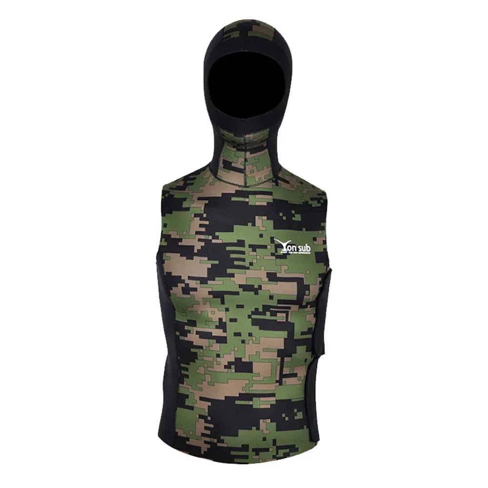 flexible-2mm-camouflage-hooded-titanium-coated-vest-thermal-wetsuit-adult-men's-and-women's-diving-vest-equipment-free-diving