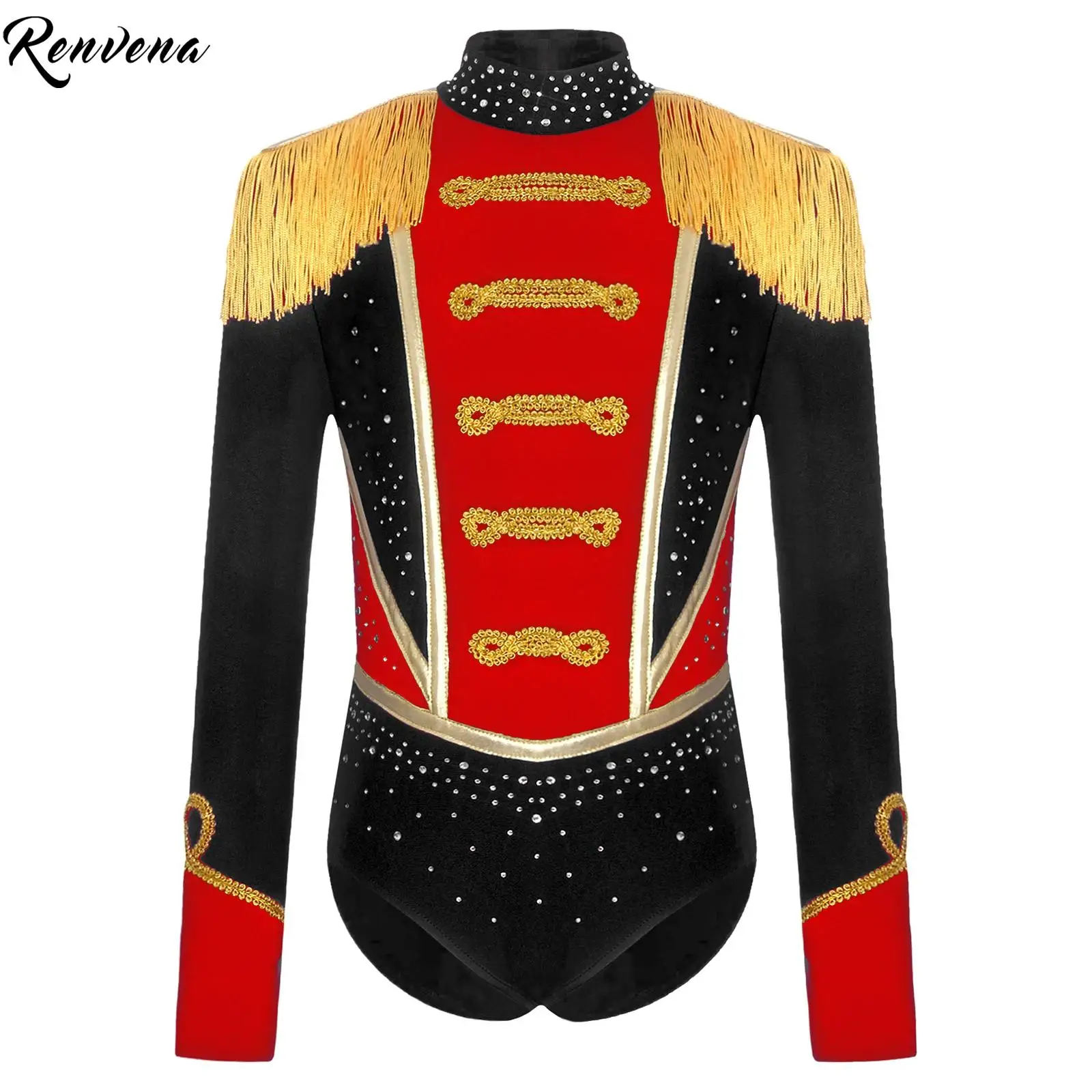 Disfraz de dominadora de circo para niñas, traje de majorette, leotardo con borlas, body para Halloween, carnaval, cosplay de domadora de leones