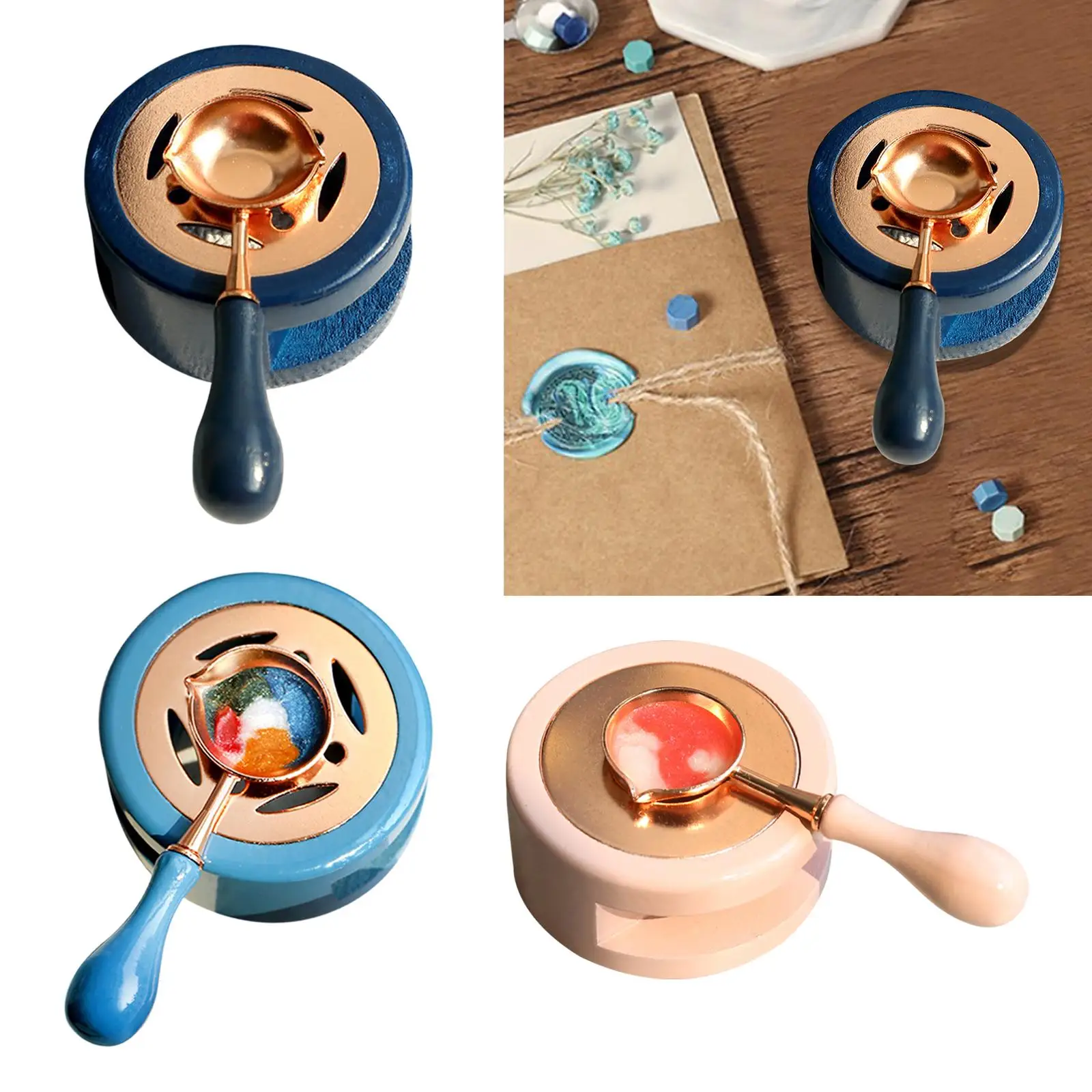 Retro Style Wax Melting Furnace Tools, Warmer Sealing Wax Stove Sealing Wax Spoon for Wedding Envelope Letter Stamp