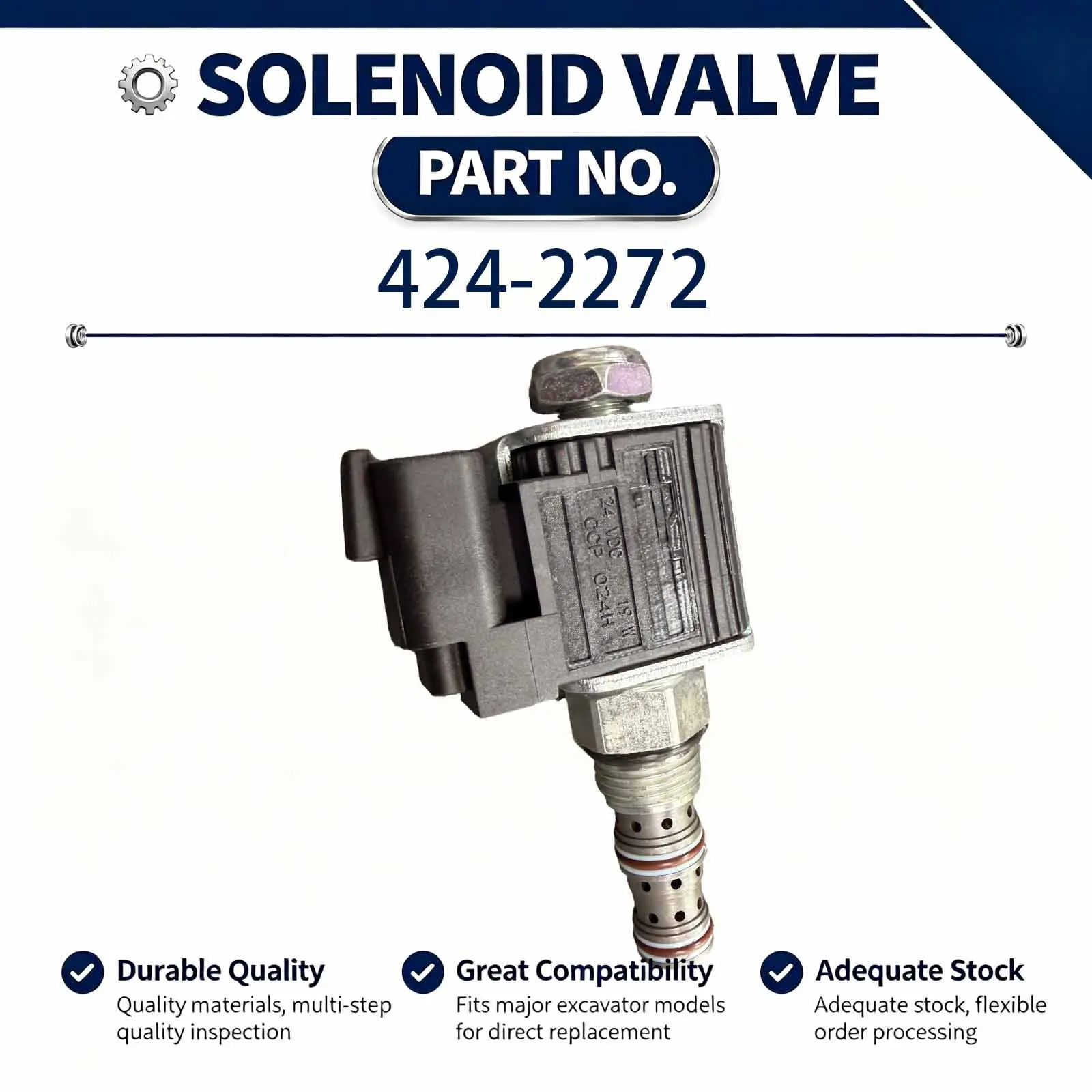 4242272 424-2272 24V Solenoid Valve Compatible for Caterpillar CAT 730C2 EJ 740 730C Dump Trucks