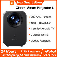 Xiaomi Smart Projector L1, 200 ISO Lumens Google TV, 1080p Physical Resolution, Auto Keystone Correction&Auto Focus, Dolby Audio
