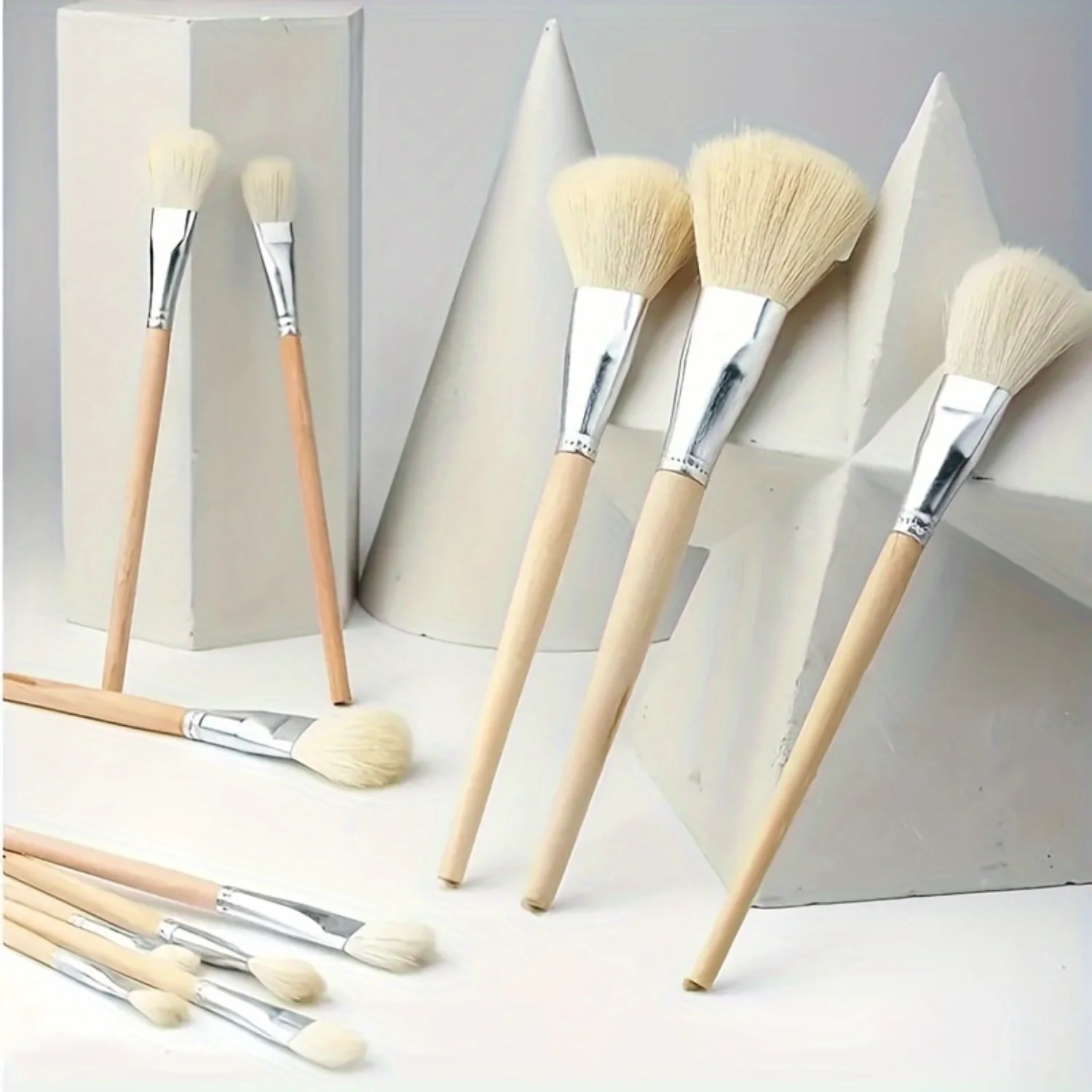 7-Piece Soft Bristle Paint Brush Set For Glass, Ceramic &  - Ideal For Spraying, Gold & Silver Accents Dspiae official store