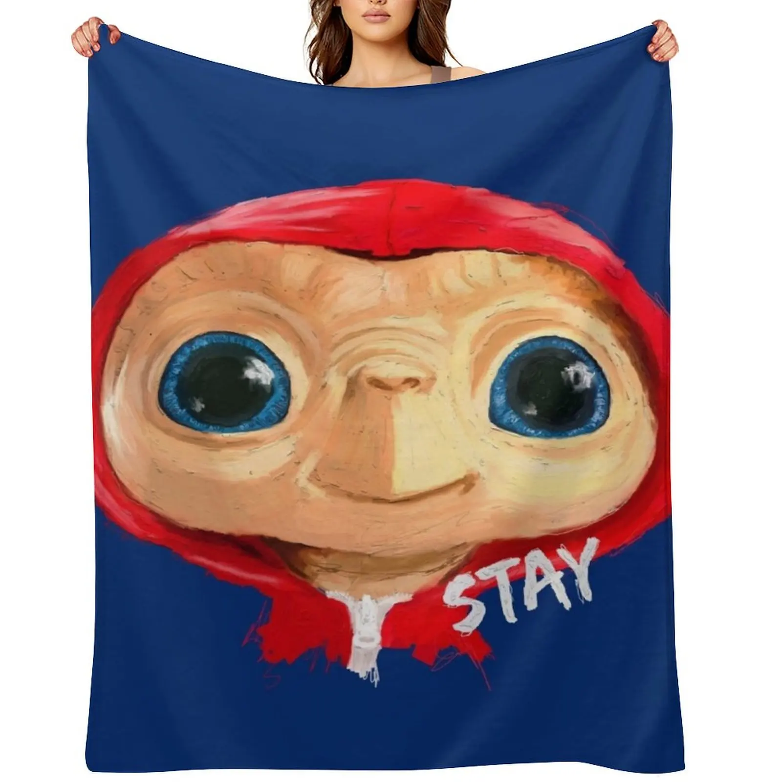 

Cute E.T. Throw Blanket Blankets Sofas Of Decoration Vintage bed plaid for winter Blankets