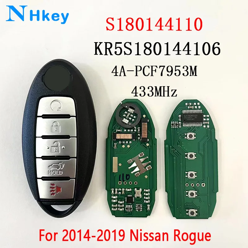 Original 4A CHIP KR5S180144106 S180144110Smart Remote Car Key 433.92Mhz For Nissan Rogue 2017 2018 2019 HITAG AES