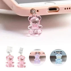 Cute Kawaii Phone Dust Plug Charm Acrylic Bear Jack Dust Protection Stopper Anti Dust Cap Charge Port Plug For Phone