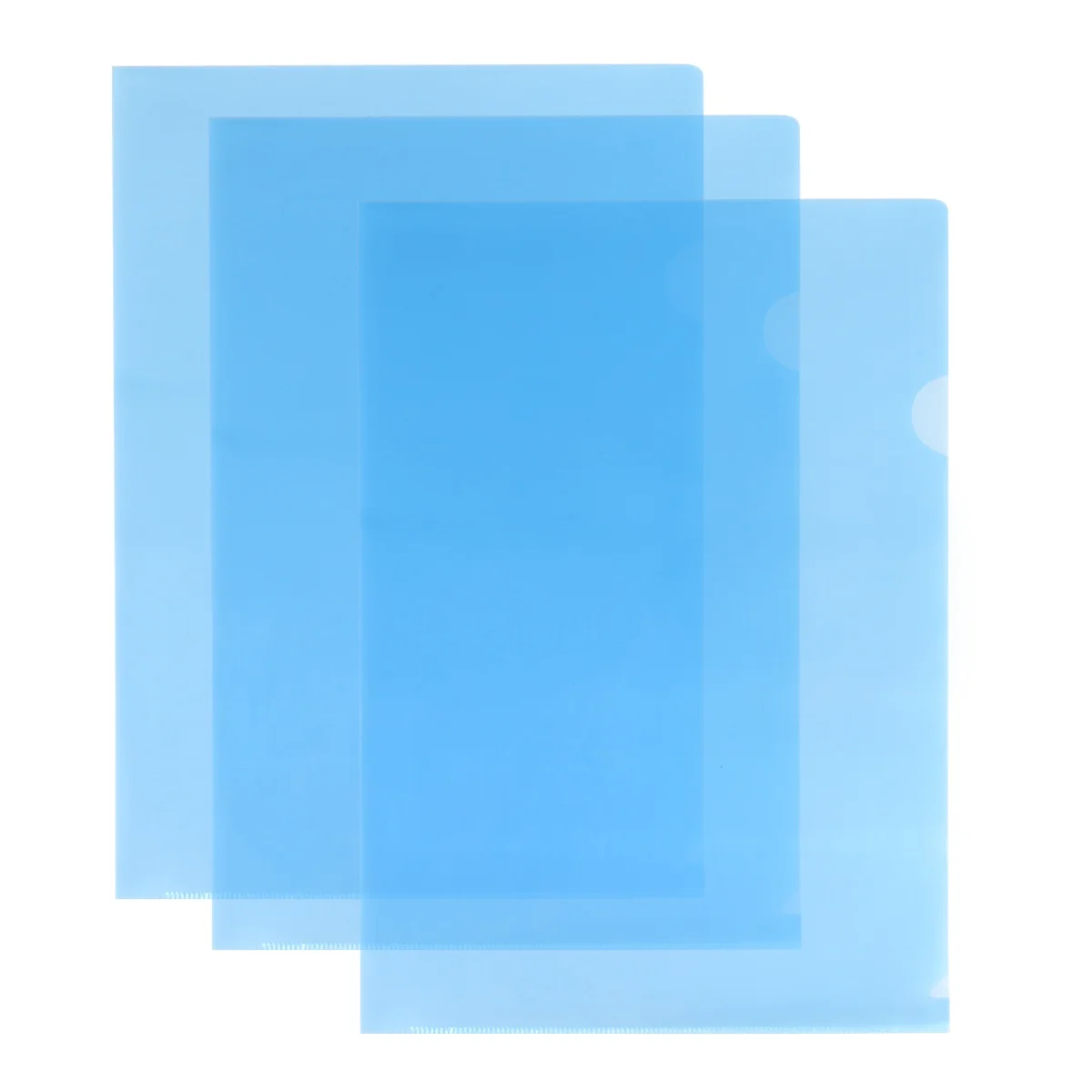 

30Pcs A4 L Type Clear File Folders PP Expanding Wallet Office School Organizer Blue Document Expanding Wallet L File Folder