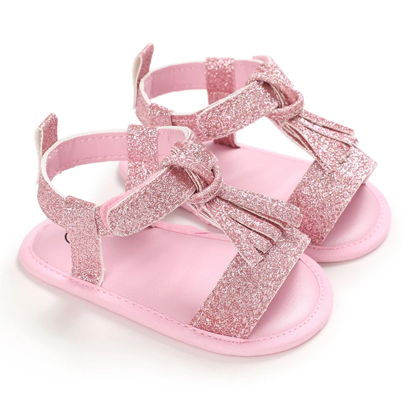 Zapatos de moda para bebé recién nacido, fondo de tela antideslizante para niñas, elegantes y transpirables, zapatos de ocio para primeros pasos, rosa, 0-18M