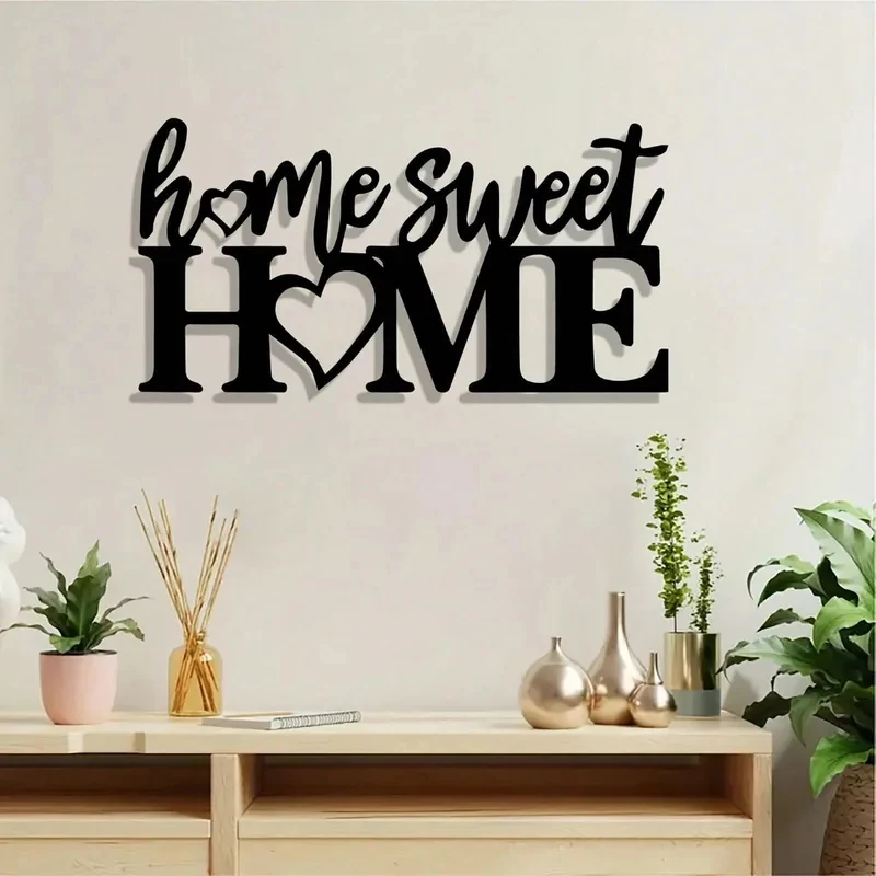 Vintage Home Sweet Home Sign Metal Wall Art Rustic Heart Indoor Outdoor Decor 1PC