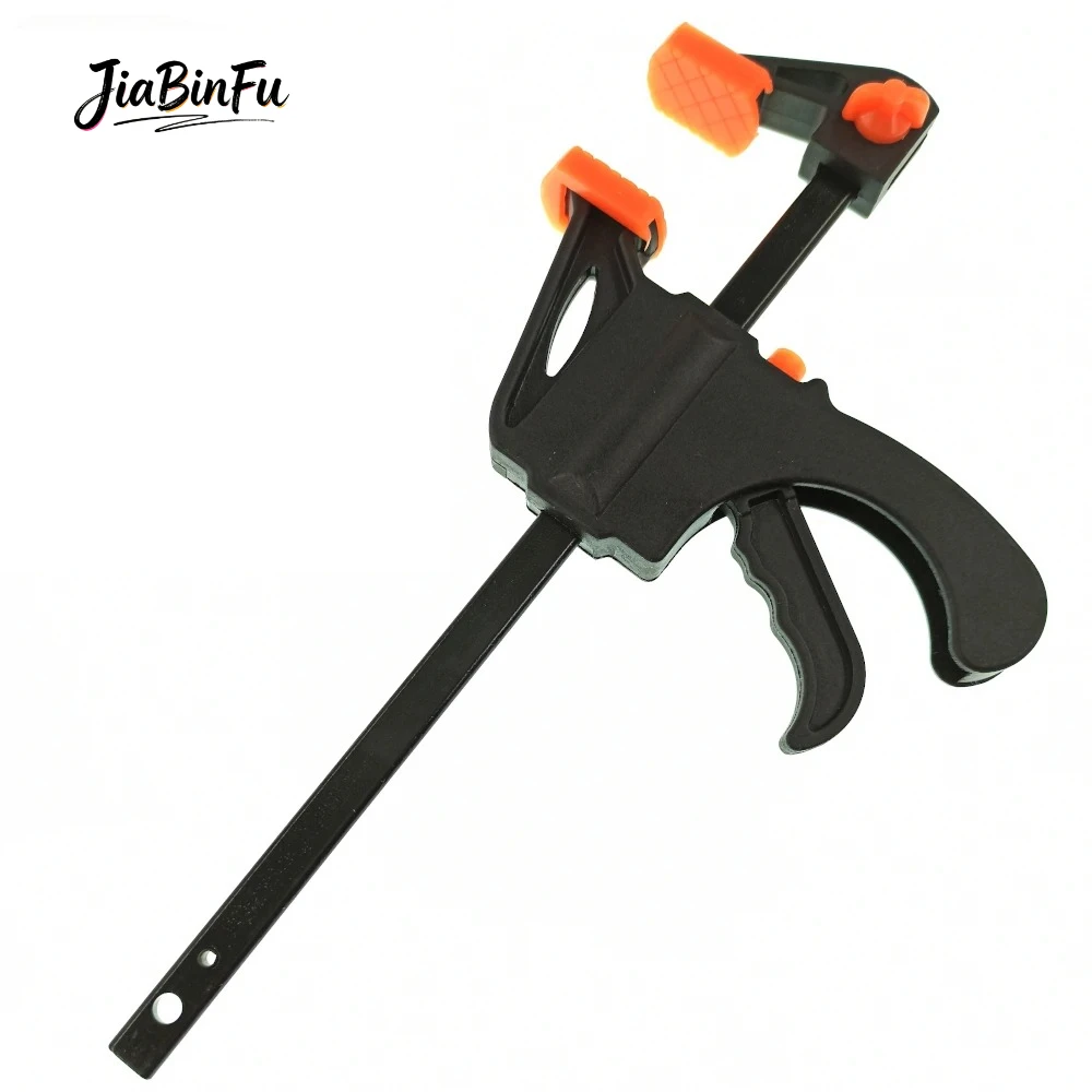 4'' inch Wood Clamp F-Type Nylon Quick Clip Woodworking Hard Grip Release Squeeze Ratchet DIY Hand Tool Gadget