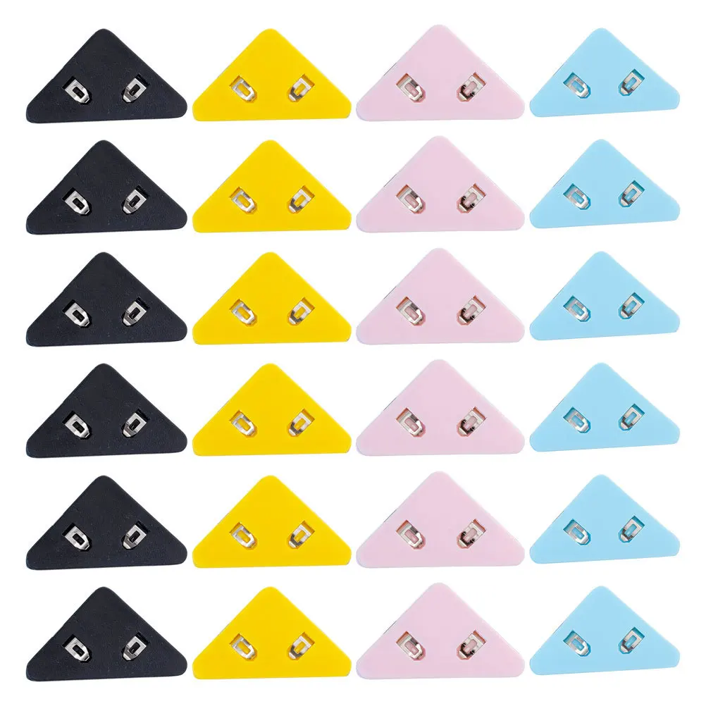 

50Pcs Triangular Corner Paper Fastener Stylish Nordic Design Book Clips Plastic Corner Folder for Office Study Supplies