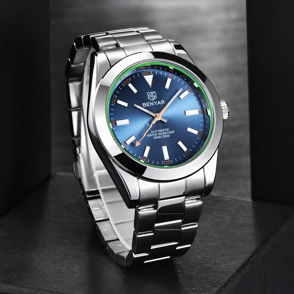 2026 New BENYAR Men's Automatic Mechanical Watch Business Sports Luxury Men's Watches 50M Waterproof Clock Relogio Masculino view 6