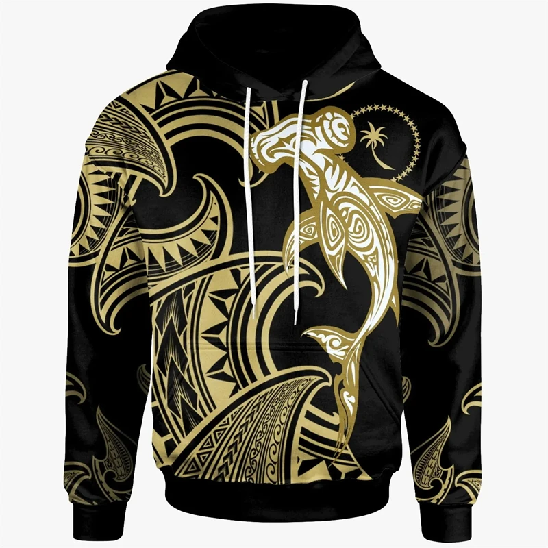 Chuuk Micronesian Island Country Flag  Hoodies Tattoo Culture Tribe 3D Print Pullover Harajuku Casual Funny Hoodies Tracksuit