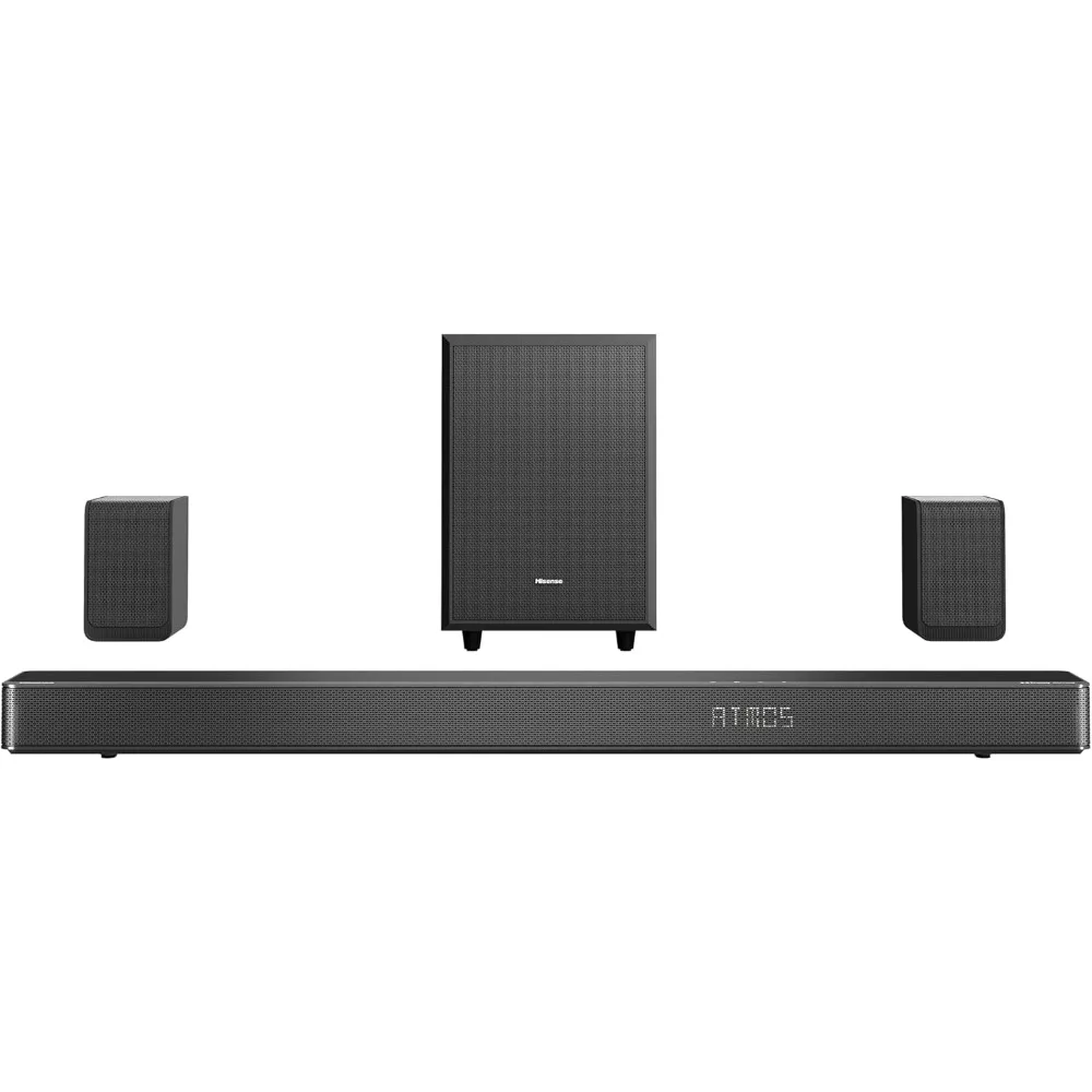 5.1.2Ch Sound Bar with Wireless Subwoofer, 500W, Dolby Atmos, Bluetooth 5.3, EzPlay, 4K HDMI Pass Through