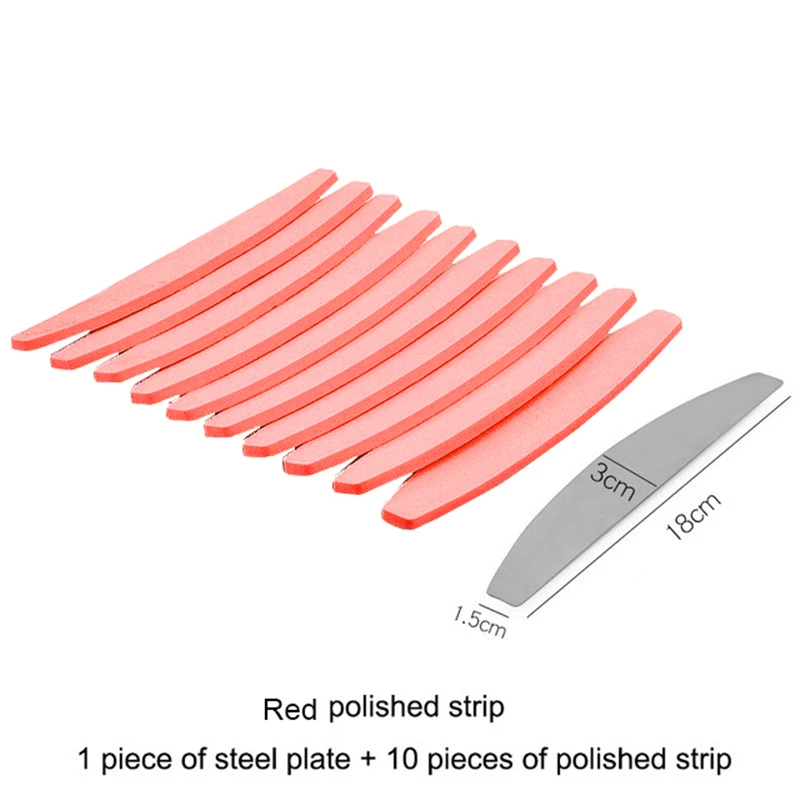 1 set (10 pcs) Pink Sponge Nail File Replacement Pad For Metal Nail File Disposale Pad Double Sided Sandpaper Buffer 100 Grit