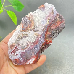 Mexican Agate Crystal Slices Natural Hand-Cut Polished Mineral Specimens for Home Decoration Ornaments with Shelves