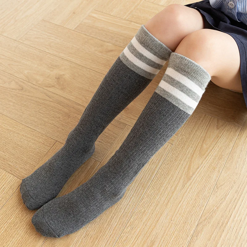 Spring Autumn Children Knee Socks Cotton Boy Girl Baby Fashion Stripe Golf Sock For Summer 1-10 Year Kids Student Football Socks
