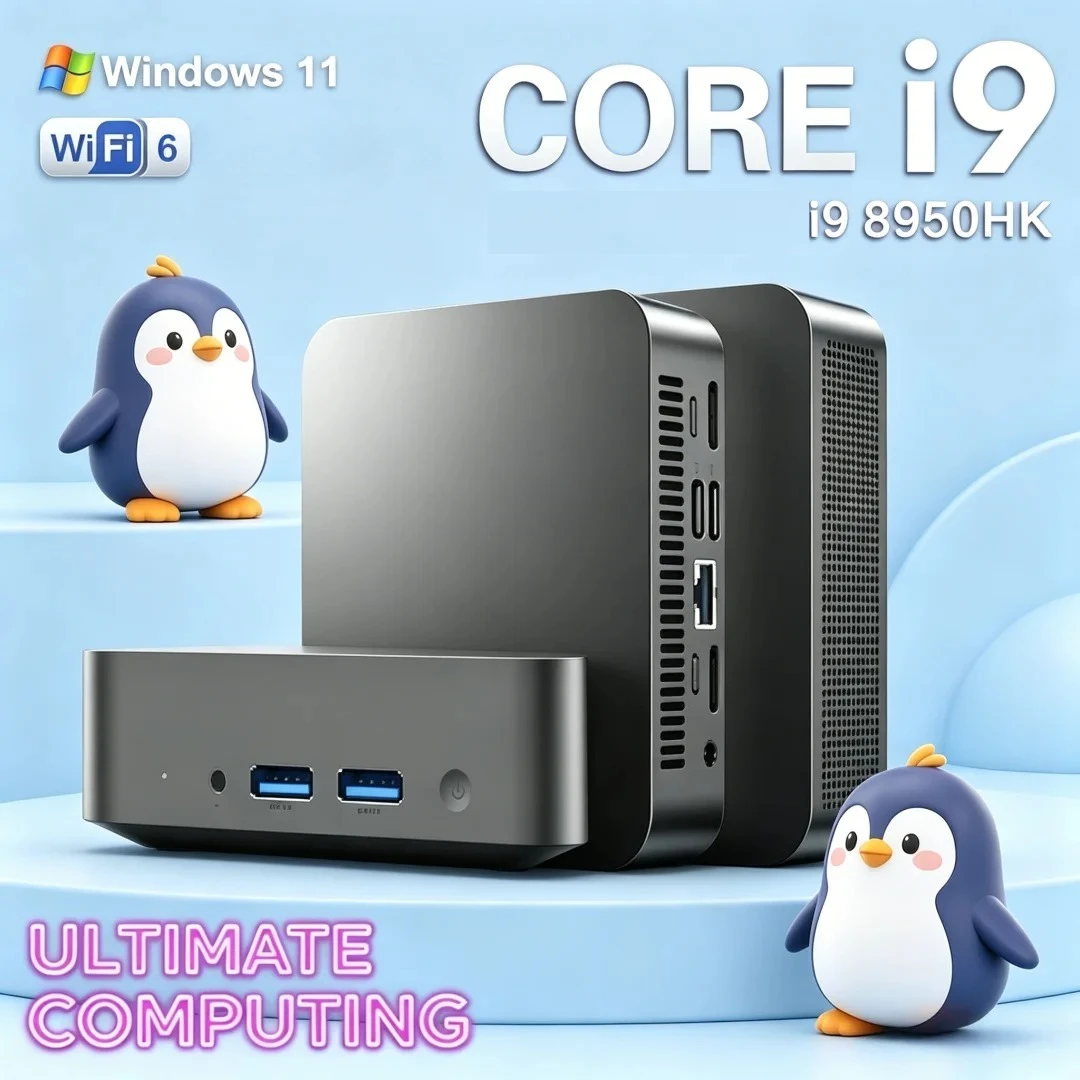 

2026 Core i9 8950HK PC Windows 11 Pro MINI 128GB RAM 1TB 2TB SSD WIFI 6 BT5.2 4K HD Mini Gaming Office Study Pc