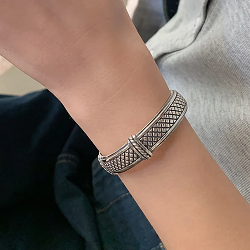 Foxanry bracciale con motivo a cuore d\'amore Color argento per coppie di donne gioielli da festa fatti a mano eleganti Vintage classici alla moda