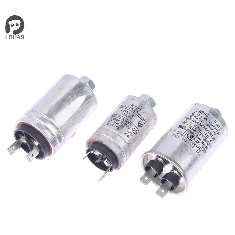 MKP3UF4UF5UF 450VAC Dish Washer Part Aluminum Housing Double Insert Capacitor for Air Compressor Water Pump Motor