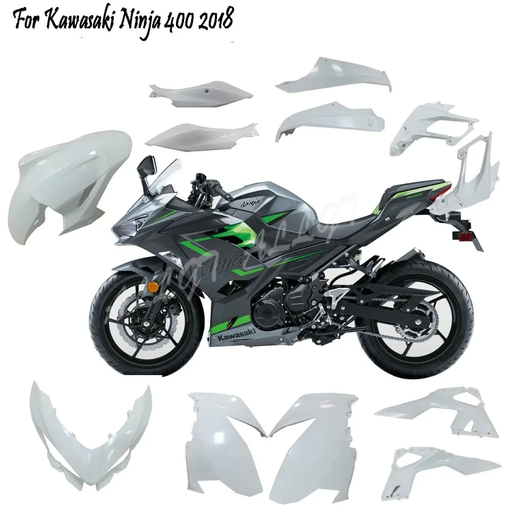 

ABS Plastic Injection Bodywork Fairing For Kawasaki Ninja 400 2018 2019 Font Fender cowl Upper Mid tail ligh side cover