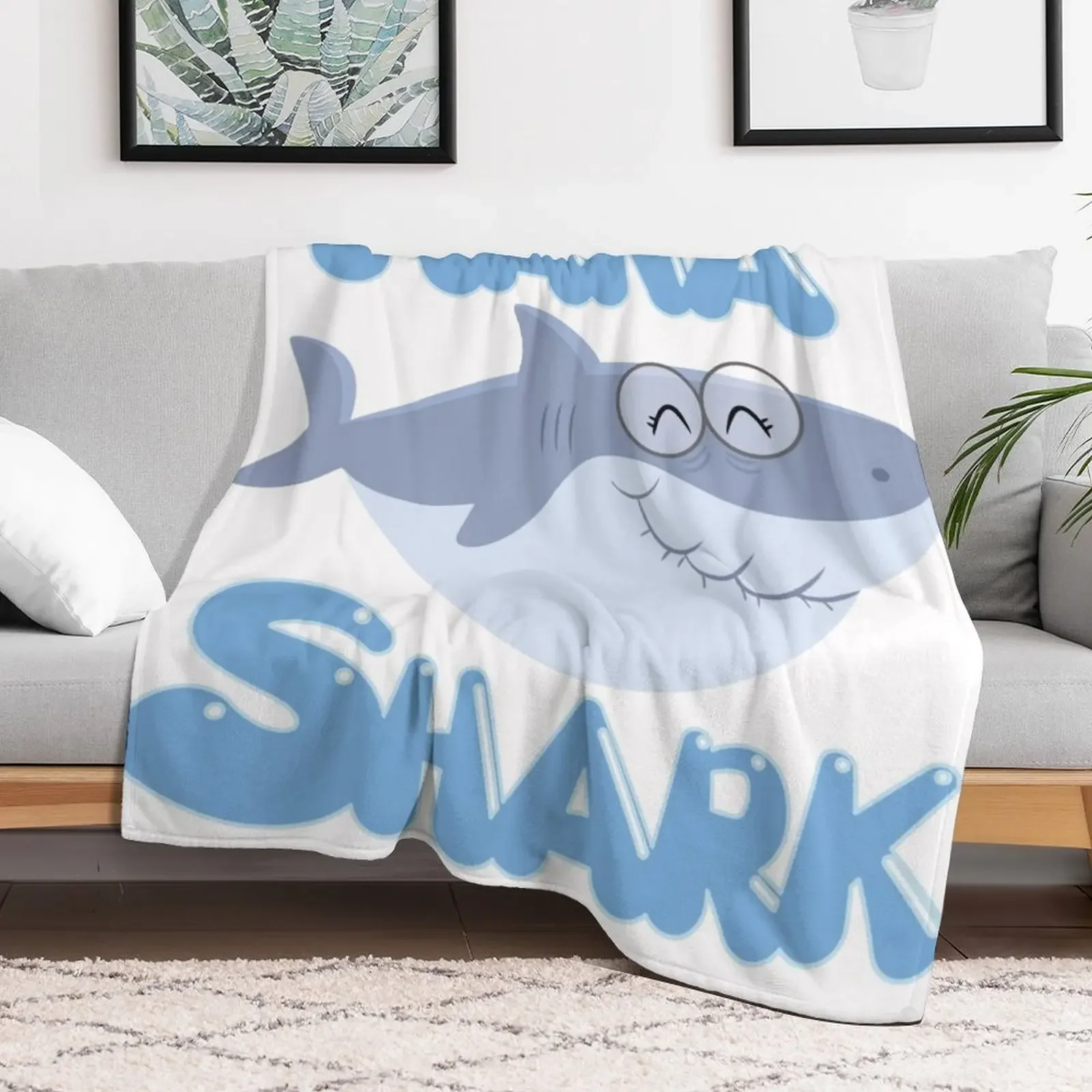 Nana Shark Throw Blanket Lightweight Cozy Blanket for Bed Sofa