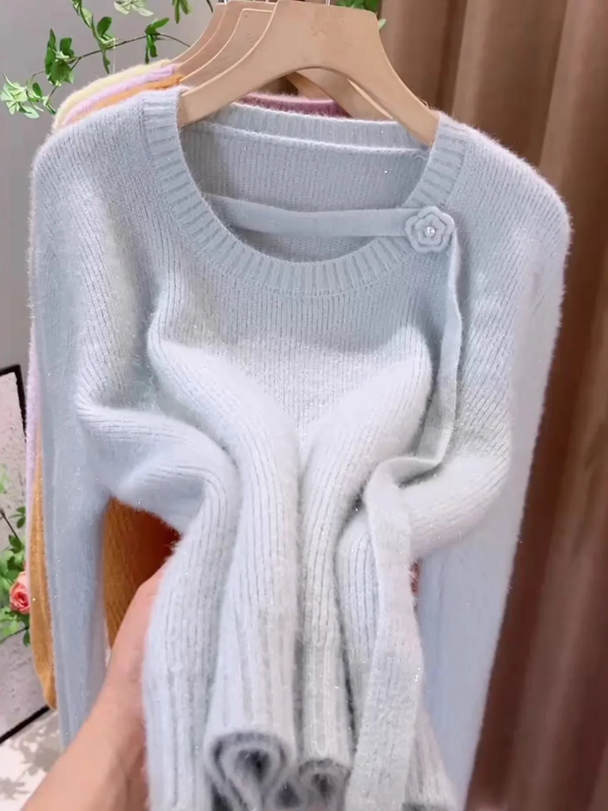 Ele Floral Sa Maglione Donna Autunno Inverno Nuovo Sle Unico Dimagrante Versatile Top lavorato a maglia Morbido e confortevole Wrap Sle