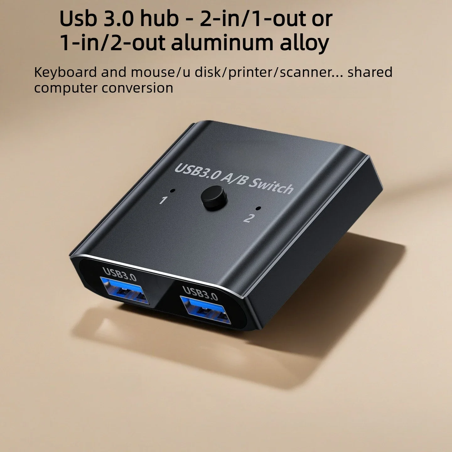 USB 3.0 2.0 Switch Selector 2-in-1 Out Bi-Directional USB Switcher High-Speed for Keyboard Mouse Scanner Printer