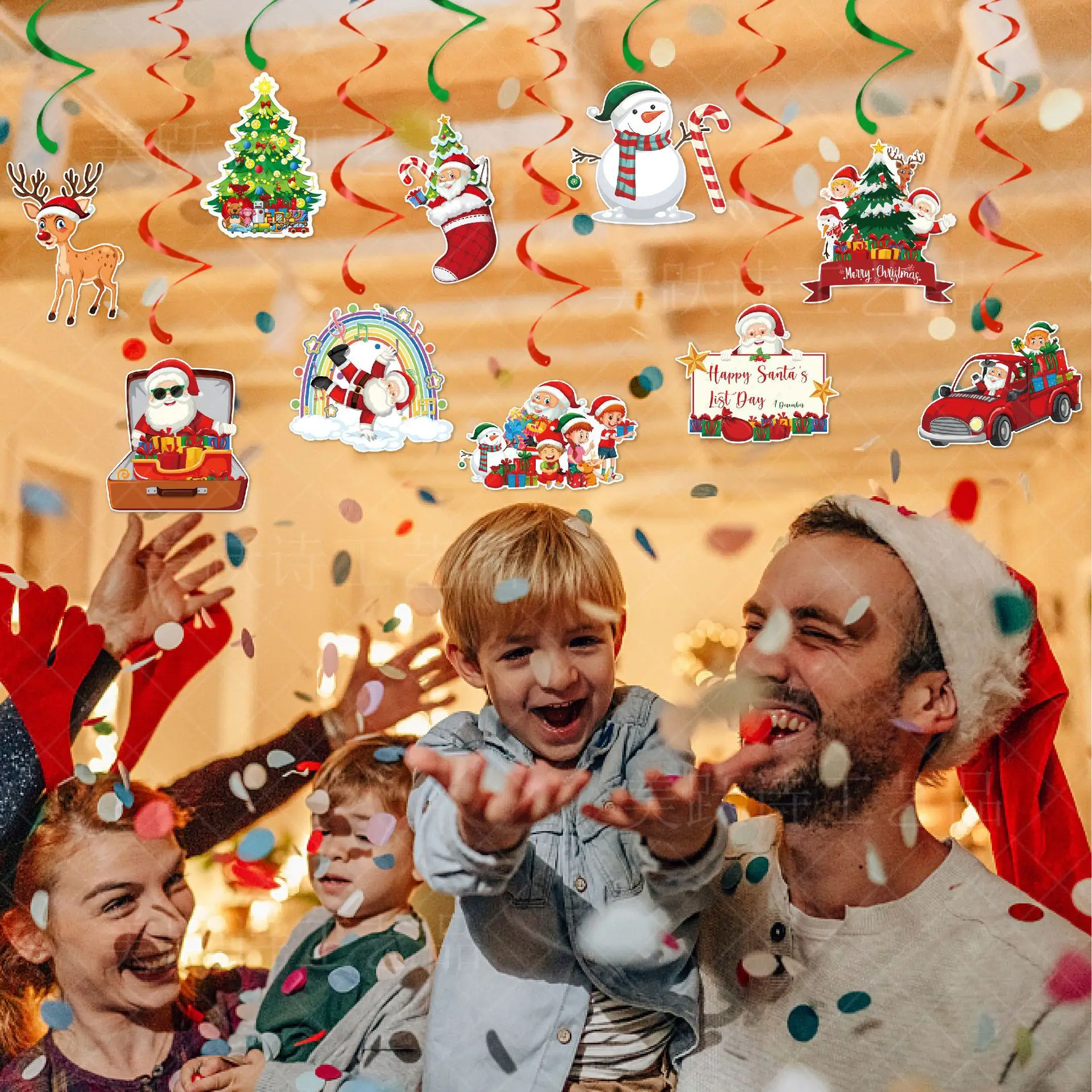 10 قطع عيد الميلاد حزب الديكور دوامة الغزلان ثلج عيد الميلاد الشتاء السنة الجديدة تزيين مُثبت #2