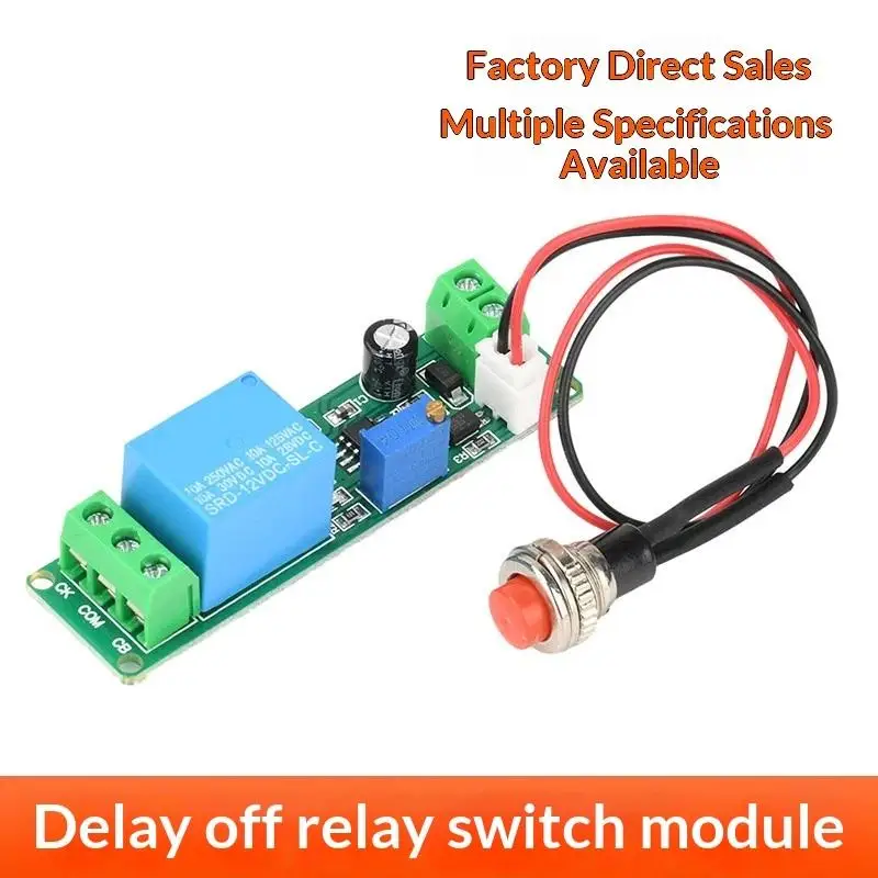 DC5-12V Adjustable Timer Delay Turn OFF Module External Push Button Trigger Timing Relay Time Switch 1-10Sec Delay Off Switch