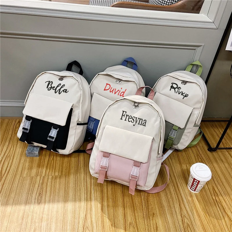 Custom Canvas Breathable Wear-Resistant Embroidery Backpack for Adult/Children/Boy/Girl Logo Customization Schoolbag Wholesale