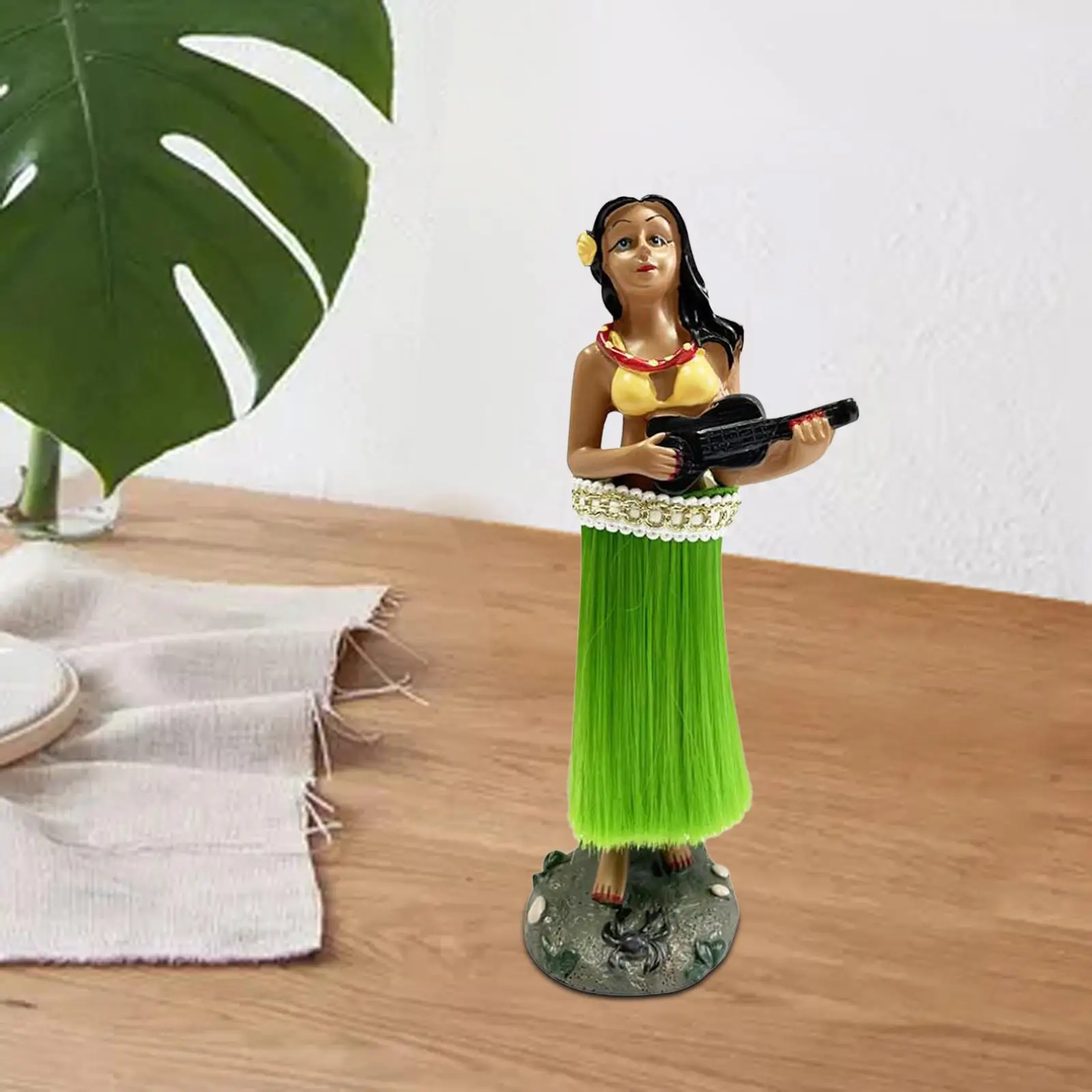 Hawaiian Dashboard Hula Doll Playing Ukulele with Ukulele Car Interior Doll Hawaiian Dancer Girl for Desk Office Home Car Decor