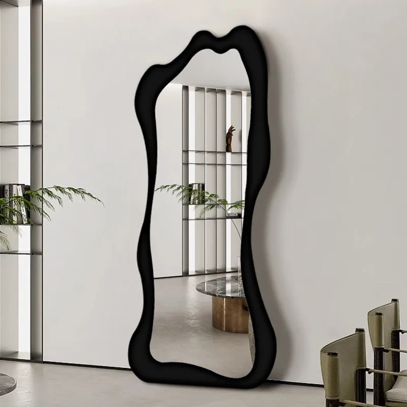

Nordic Light Luxury Furniture Creative Irregular Shape Black Frame Art Deco Wall Hanging Mirror Changing Room Full-Length Mirror