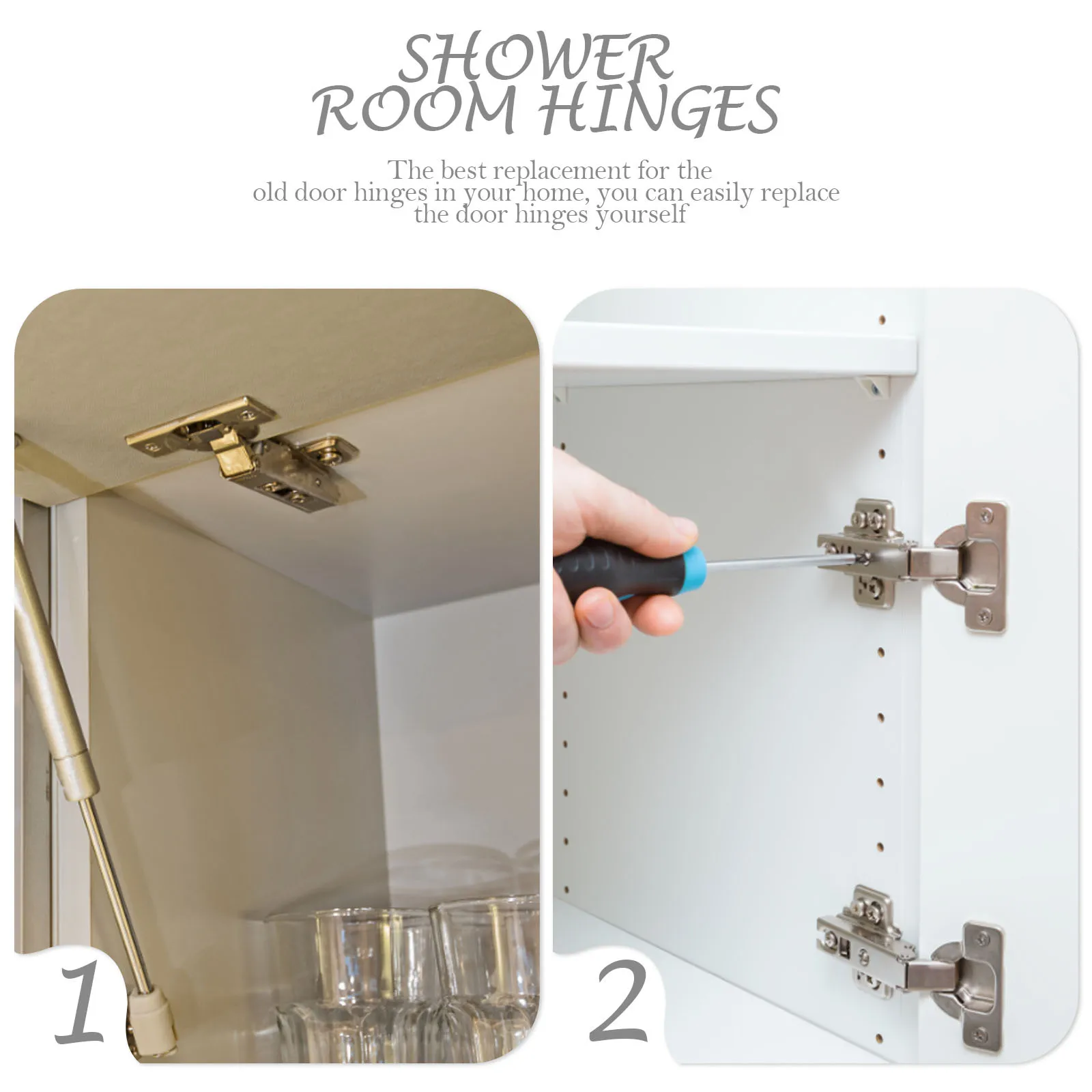 

4Pcs Glass Gate Hinge Pivot for Frameless Doors Easy to Replace Old Hinges in Home Glass Hinge for Cabinet Shower Room Hinges