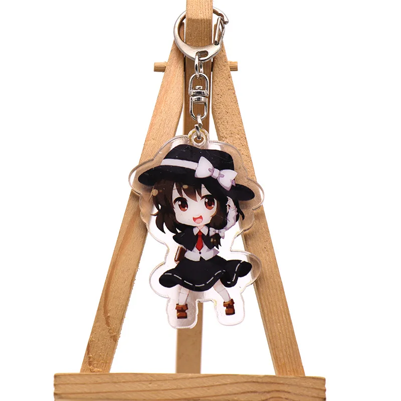 Anime Touhou Project Hakurei Reimu SinGyoku Mima Kikuri Cosplay Costume Interlayer Acrylic Keychain Keyring Key Xmas Gift Prop