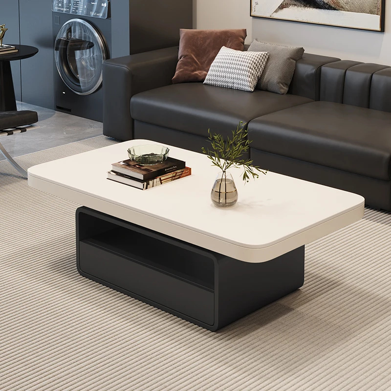 Rock slab rectangular Italian minimalist coffeetable light luxury small apartment modern simple high-end living room