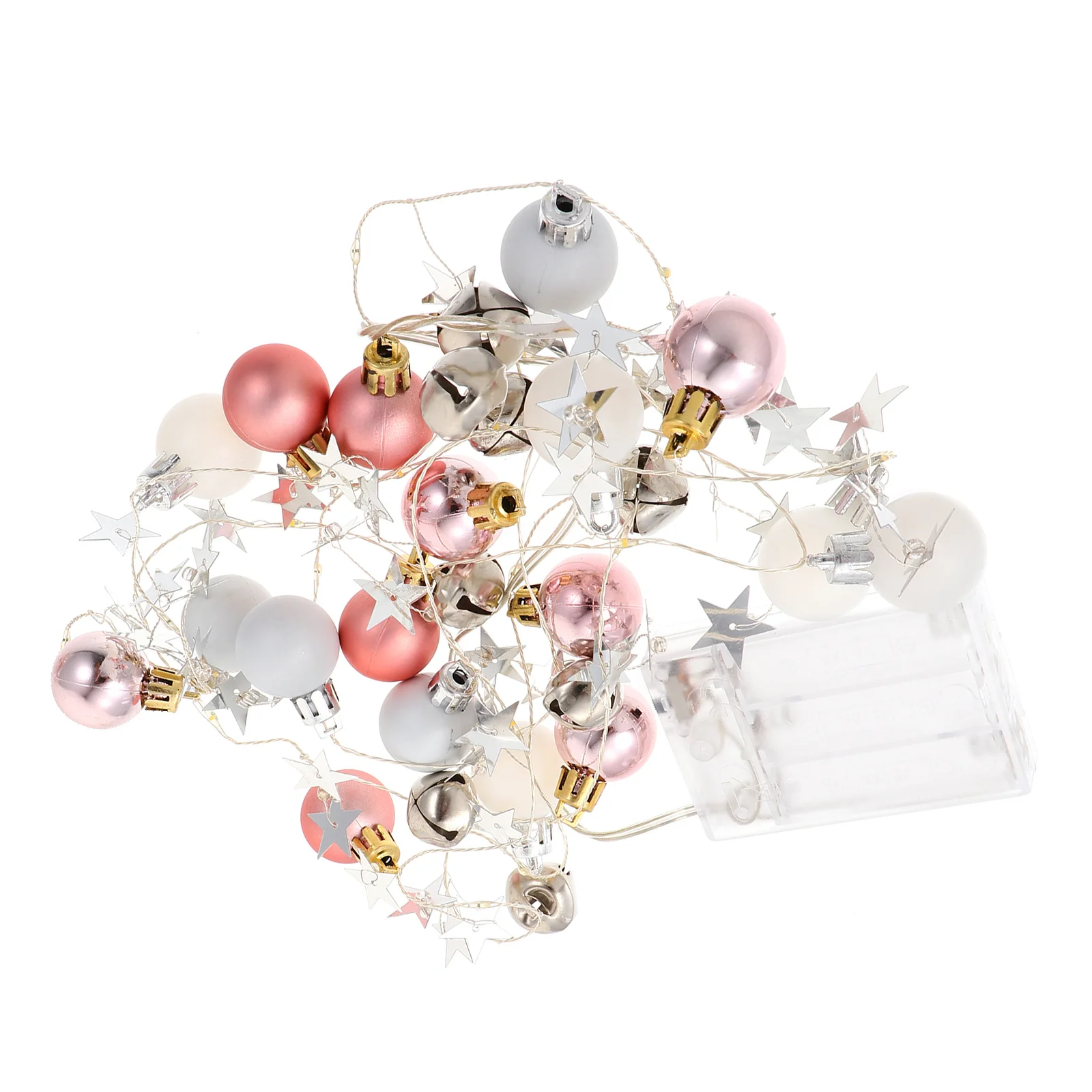 1 قطعة عيد الميلاد LED سلسلة ضوء الوردي الكرة جرس تصميم انخفاض استهلاك الطاقة حفلة مصابيح تعليق للزينة الديكور للداخلية في الهواء الطلق