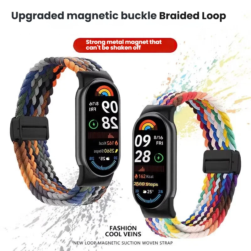 

2025 Nylon Strap for Xiaomi Mi Band 9/8 High Quality Breathable Sports Wristband Accessories for Mi Band 10 9 Replace Watchband