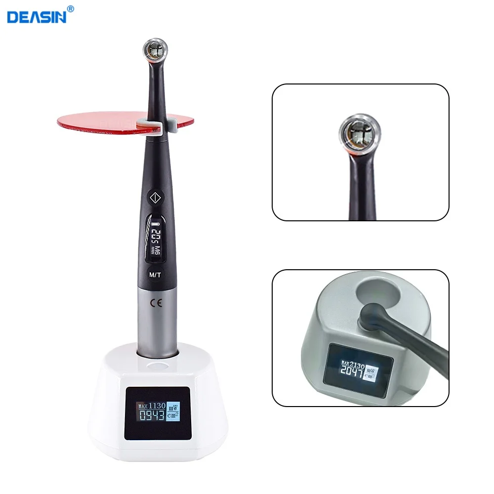 1 Sekunde Aushärtung 3000 mw/cm2 Zahnarzt Instrument Drahtlose Dental LED Aushärtung Licht Lampe mit karies detektor Licht meter tester