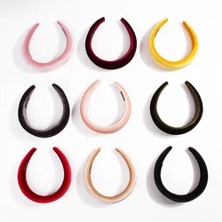 New Padded Headbands For Women Wide Velvet Bezel Hair Band Hair Hoop Girls Sponge Thick Solid Color Hair Accessories