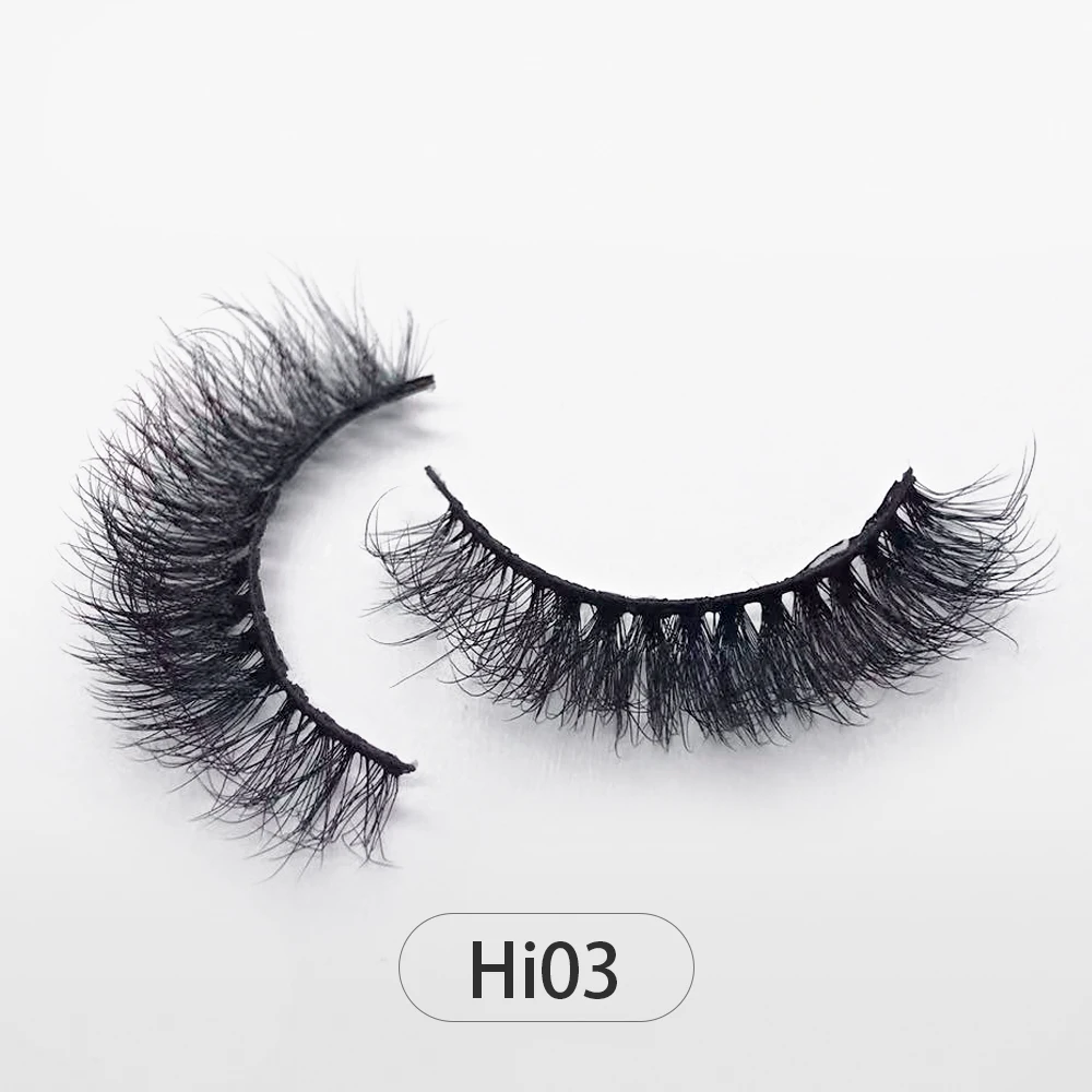 Dropshipping Reuseable Natural Long 12-15mm 3D Faux Mink Lashes Fluffy Volume False Eyelashes Cruelty Free Wispy Makeup Lashes