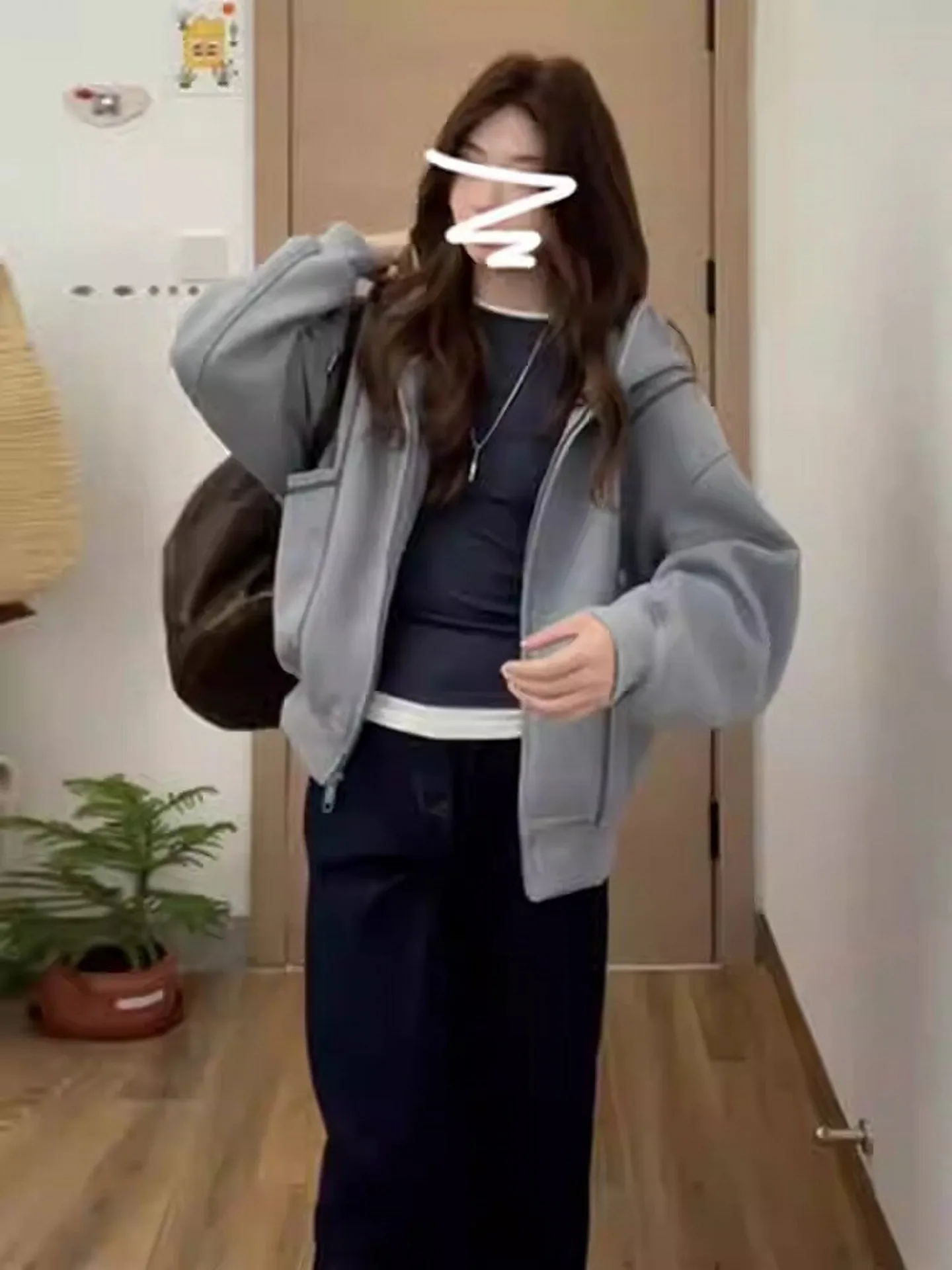 Dames Fce gevoerde hoodie Jaet Baseball Sle Thi Casual top losse luie mode herfst winter nieuwe collectie ritssluiting