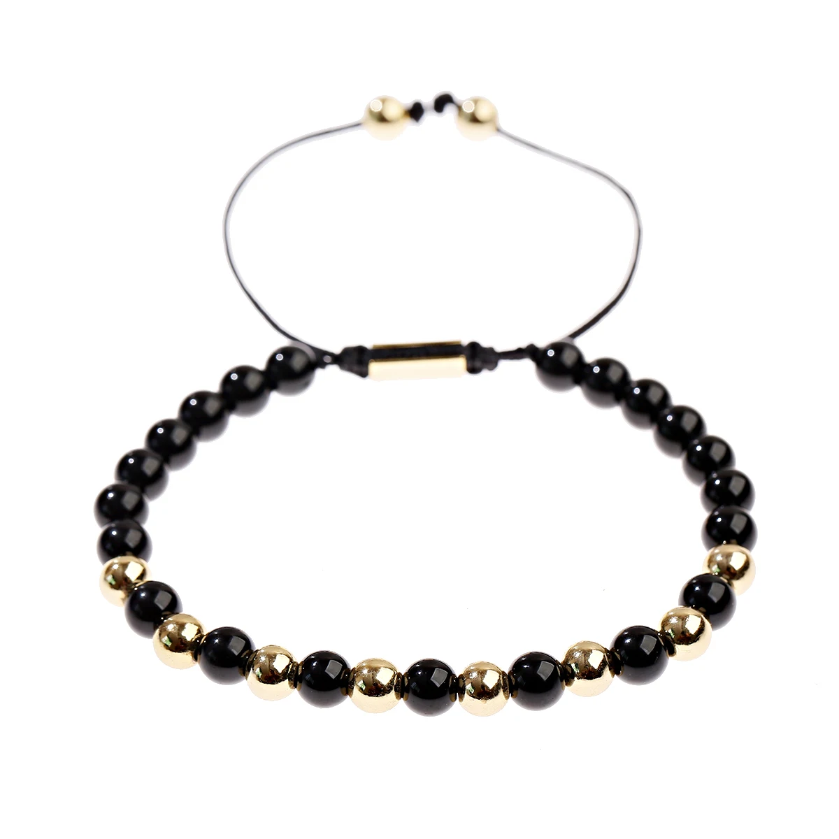 Fashion Natural Stone Bracelet Copper Ball Beaded Bracelet Adjustable Braided Chain Luxury Jewelry Gift 2023