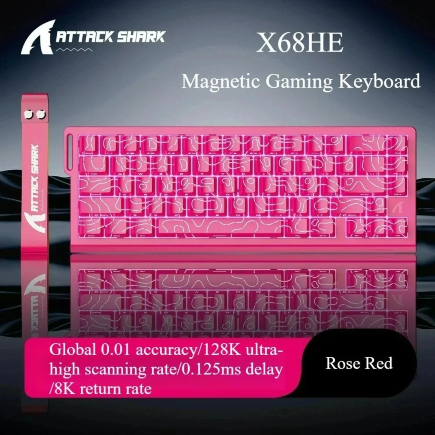Attack Shark X68 He Gaming Keyboard Magnetic Mechanical Wired for Pro Gaming 0.01mm Rapid Trigg 8000Hz 128K Rate