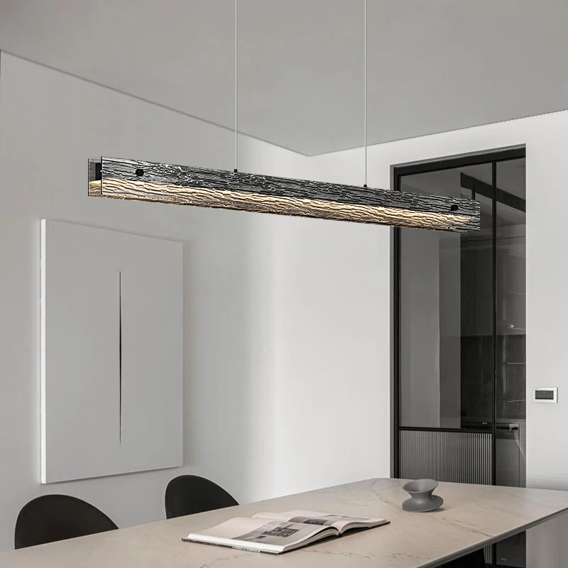 

Italian Minimalist Restaurant Pendant Light Nordic High-end Designer Glass Modern Dining Table Straight Bar Counter Long Strip