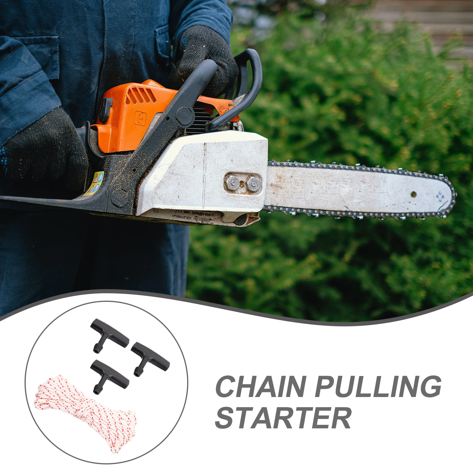

1Set Starter Handle Chain Pulling Rope for Chainsaw Lawn Mower Engine Starter Durable Plastic Parts Replacement Kit