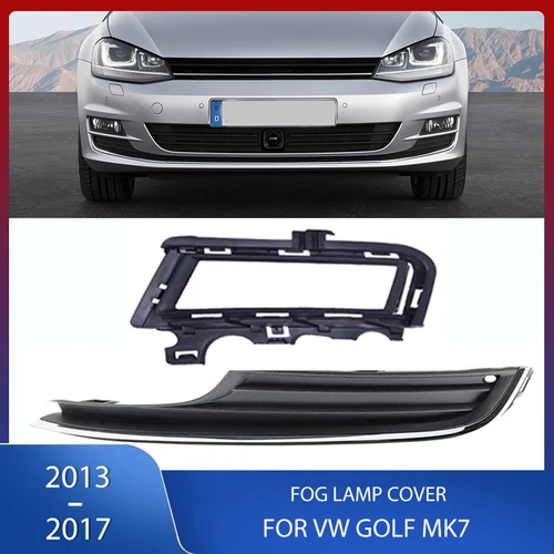 Cubierta de luz antiniebla del parachoques delantero, marco de lámpara antiniebla, parrilla para Volkswagen VW Golf MK7 2013 2014 2015 2016 2017 5G 0853665 5G 0853666