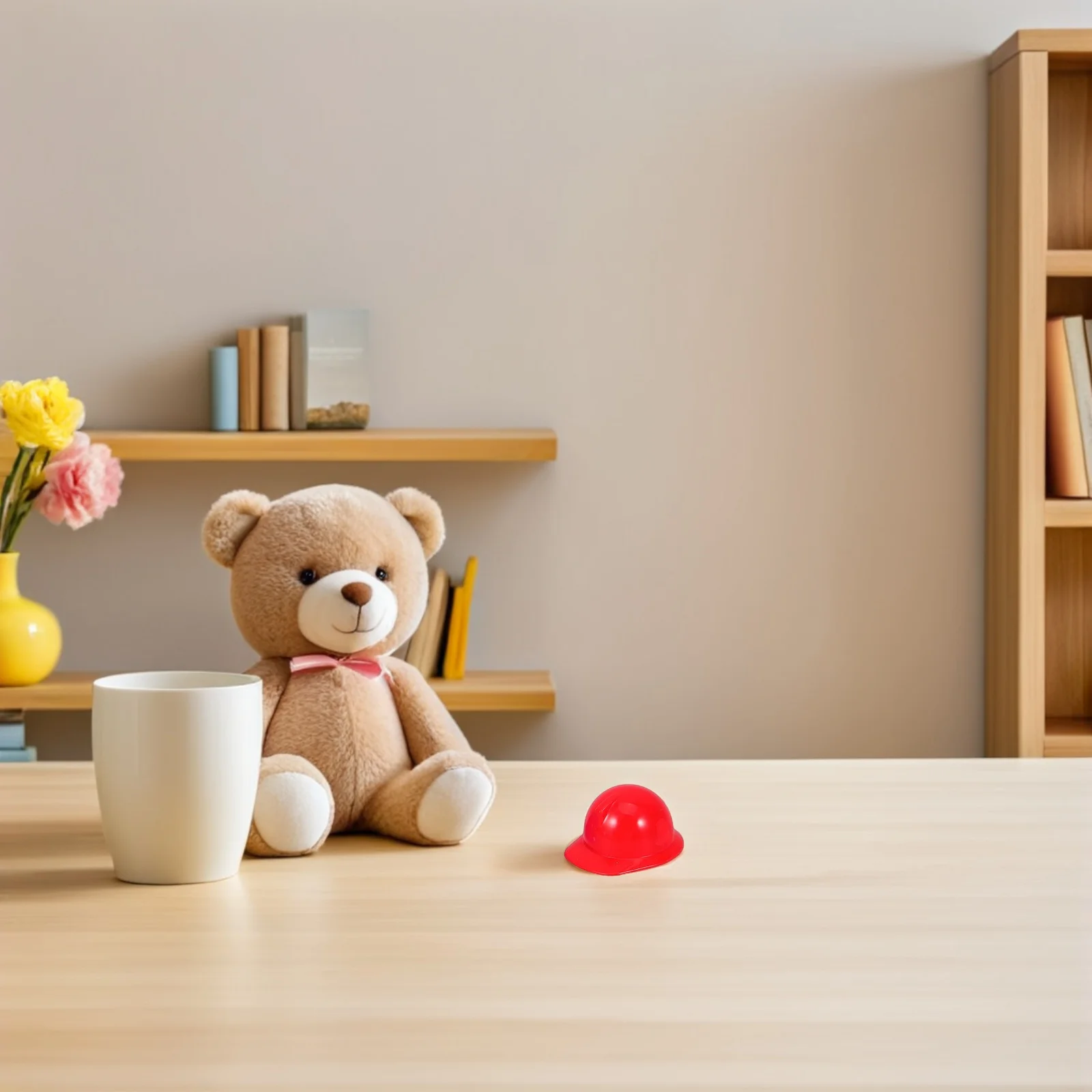 60 szt. Mini Kaski Budowlane Realistyczne, Lekkie, z Tworzywa Sztucznego do Dekoracji na Imprezy Budowlane, Rękodzieła DIY, Zestaw Akcesoriów do Odgrywania Ról