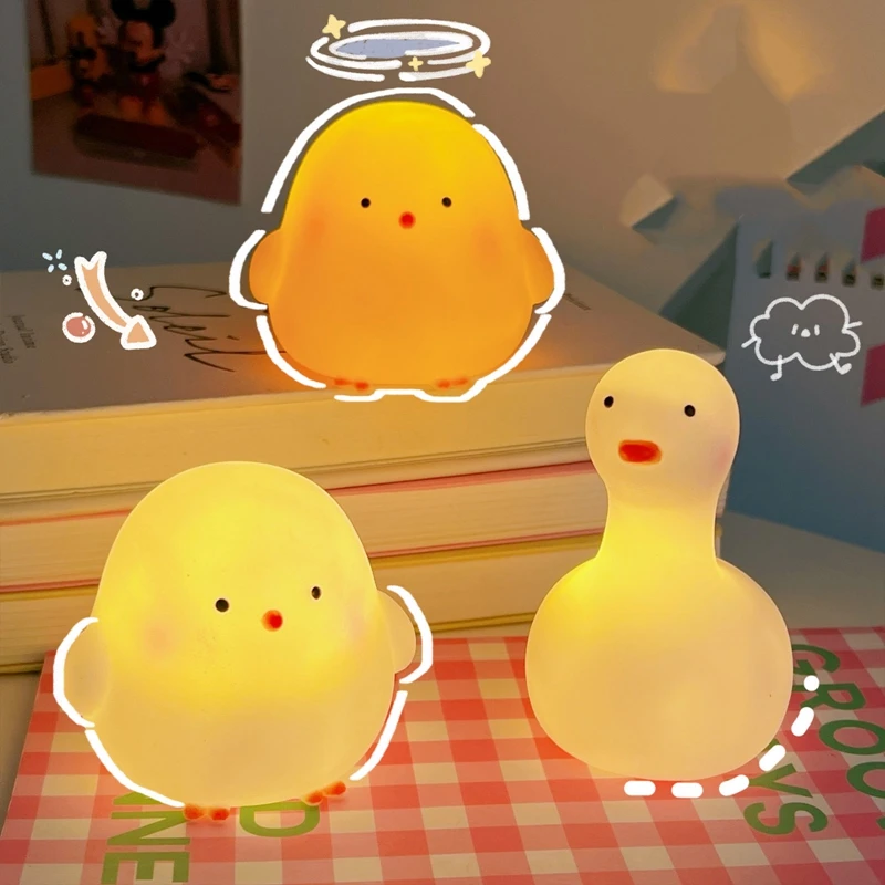 Chick Led Night Light Lamp Cute Animal Cartoon Night light Gift For Baby Kids Girl Room Bedside Bedroom Living Room Decorative