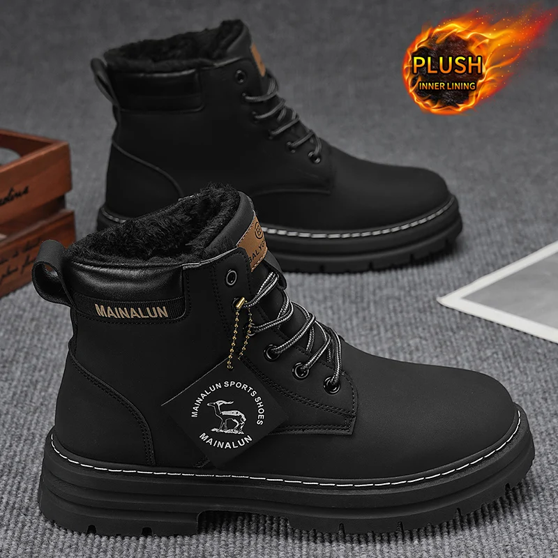 Men's Outdoor Snow Boots, Suitable for Winter Wear, Comfortable and Stylish, with Excellent Warmth and Ease of Wear. The Soles P
