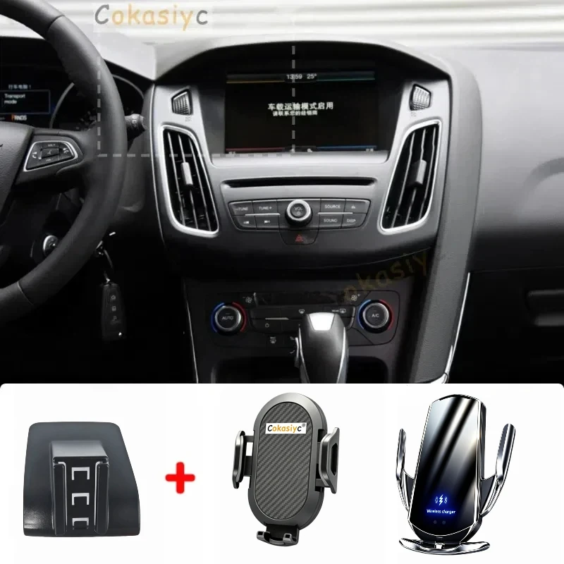 Suporte de Telefone para Carro para Ford Focus MK3 2012 2013 2014 2015 2016, Suporte para Celular com Carregamento Sem Fio e Base Fixa Especial